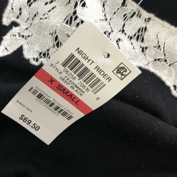 INC Cold Shoulder Lace Trim Pullover Sweater Black - Picture 2 of 3